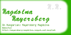 magdolna mayersberg business card